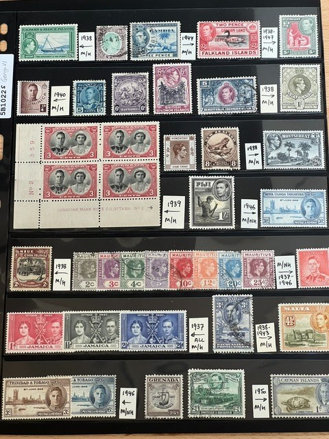 British Colonies 1936-52 King George VI Mint & Used in Stock Sheet 5B1022S British Colonies 1936-52 King George VI Mint & Used in Stock Sheet 5B1022S