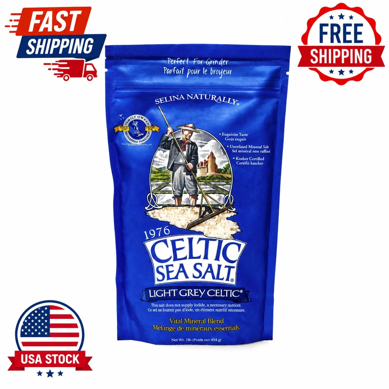 Light Grey Celtic Sea Salt 1 Pound Resealable Bag – Additive-Free, Delicious Sea Light Grey Celtic Sea Salt 1 Pound Resealable Bag – Additive-Free, Delicious Sea
