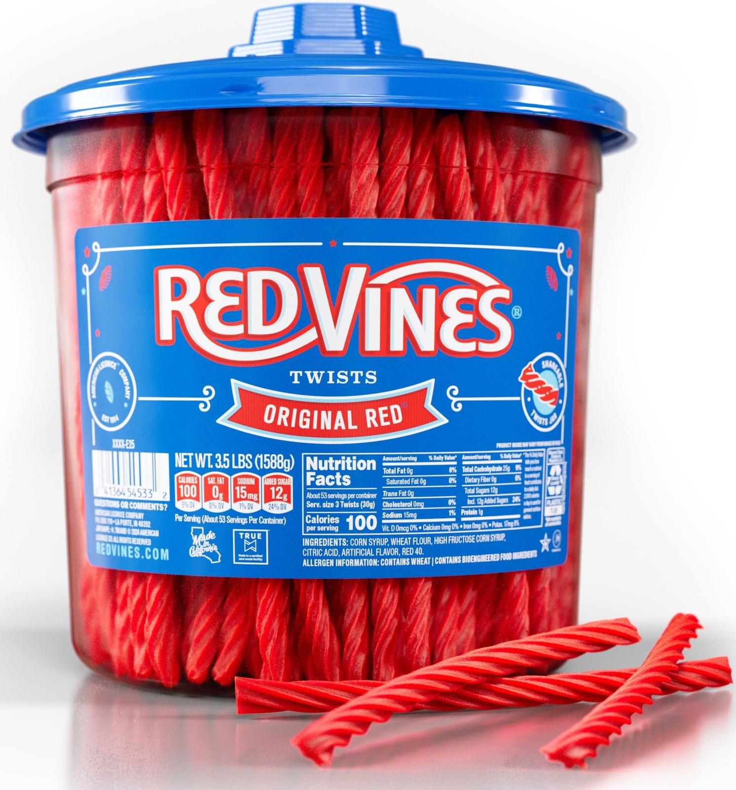 Red Vines Licorice Candy Original Red Flavor Soft Chewy Candy Twists, Red Licori Red Vines Licorice Candy Original Red Flavor Soft Chewy Candy Twists, Red Licori