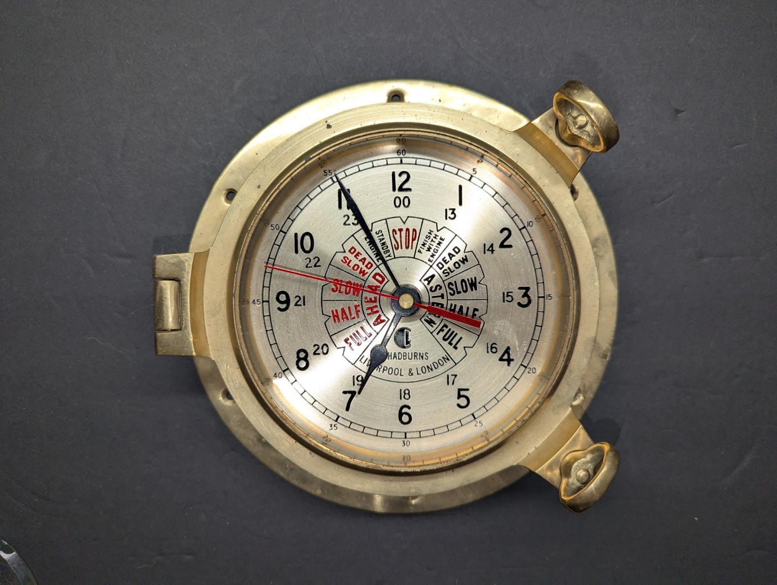 Vintage Chadburns Liverpool & London Maritime Brass Clock Nautical England *Read Vintage Chadburns Liverpool & London Maritime Brass Clock Nautical England *Read