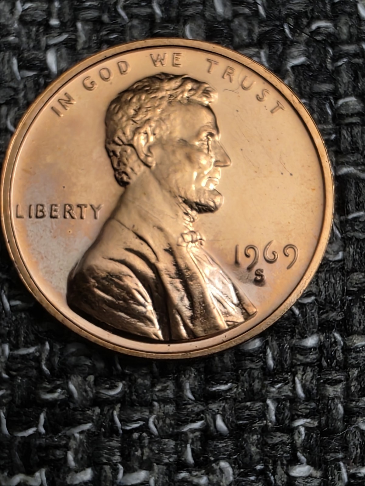 1969 S PROOF with DDO/DDR HIGH  GRADE  RD DOUBLING ON LINCOLN /IGW/U.S.A/ DATE/S