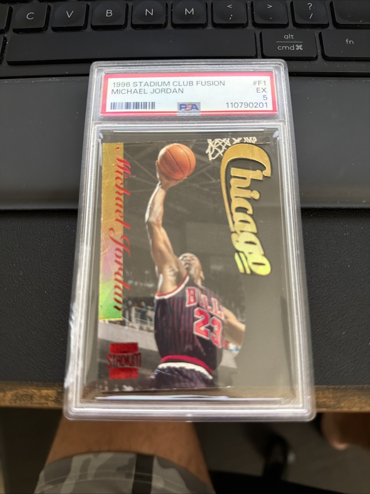 1996-97 Topps Stadium Club - Fusion Die-Cut Michael Jordan #F 1 PSA 5 1996-97 Topps Stadium Club - Fusion Die-Cut Michael Jordan #F 1 PSA 5