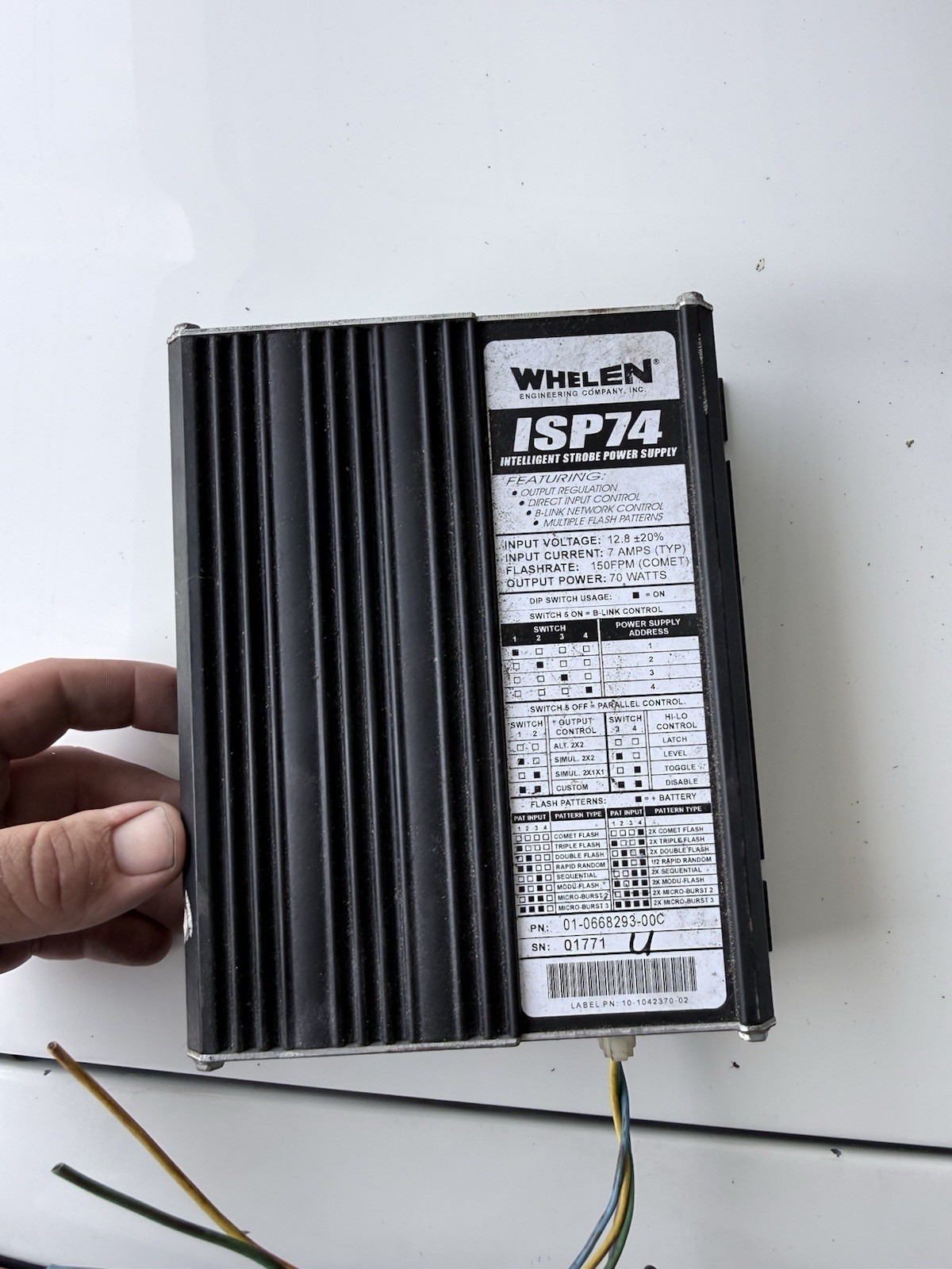 Whelen ISP74 Intelligent Strobe Power Supply Module 01-0668293-00C WORKING ORDER