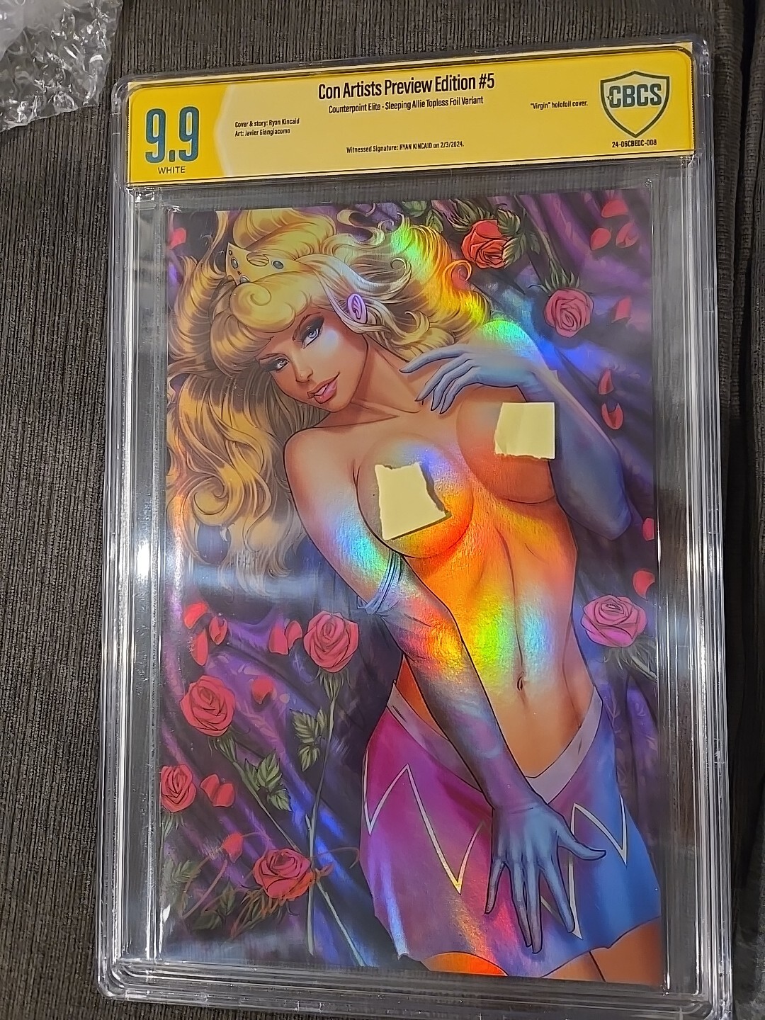 Con Artist Preview 5 Sleeping Allie Topless HoloFoil CBCS 9.9 SS RYAN KINCAID 