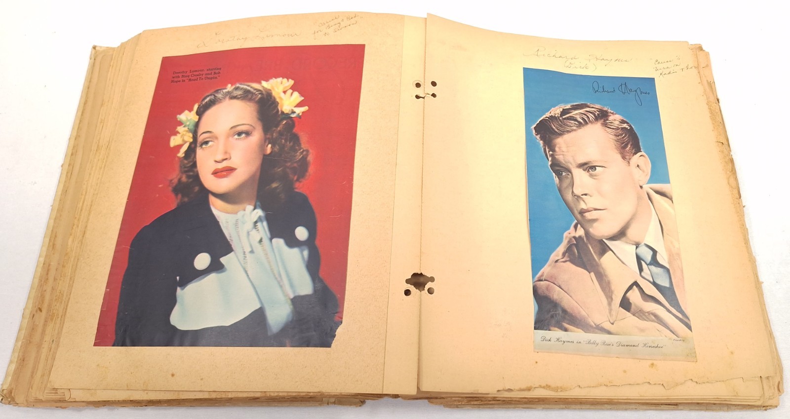 1944 Vintage Collectable Scrapbook Of Famous Hollywood Stars (40246-1)