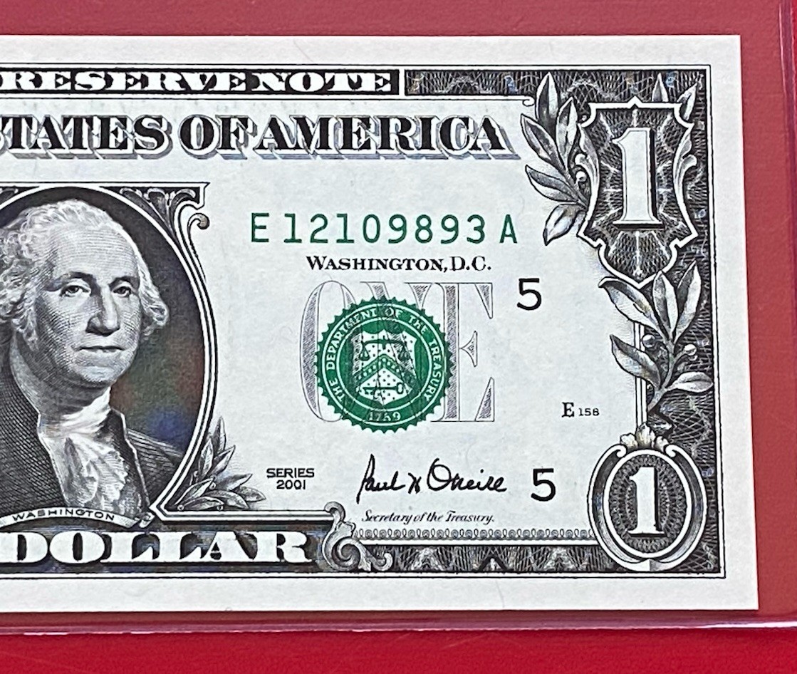 2001 $1 Dollar Bill FRN, ( RICHMOND E ) SCARCE ,UNCIRCULATED 2001 $1 Dollar Bill FRN, ( RICHMOND E ) SCARCE ,UNCIRCULATED