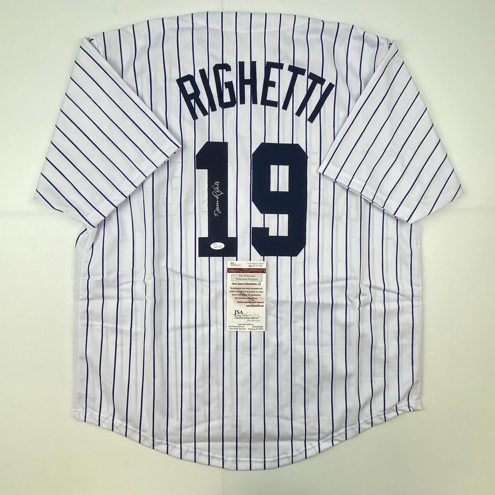 Autographed/Signed Dave Righetti New York Pinstripe Jersey JSA COA Auto Autographed/Signed Dave Righetti New York Pinstripe Jersey JSA COA Auto