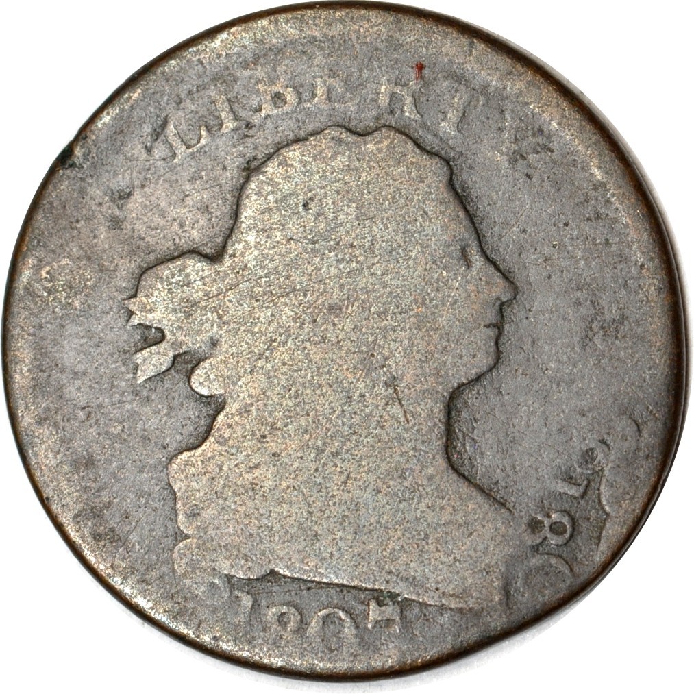 1807 1/2C Struck on O/C Dated Planchet Draped Bust Half Cent AG K19280