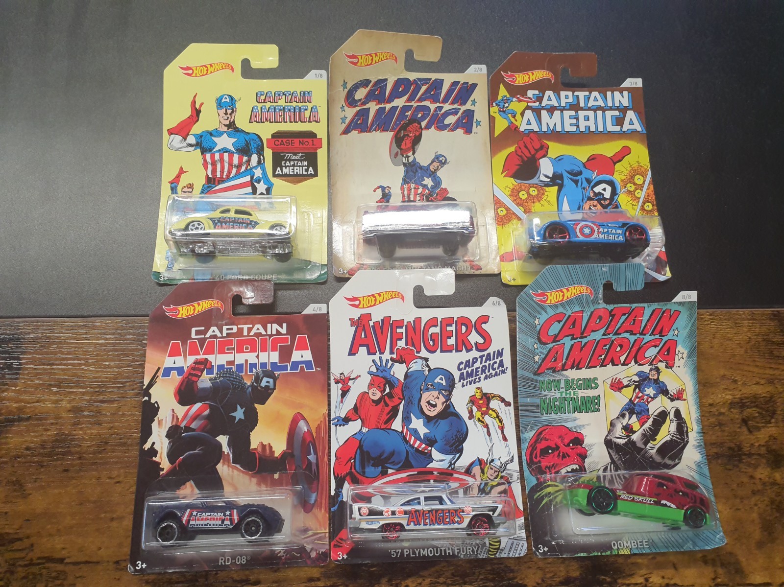 Hot Wheels 2015 Marvel Captain America Lot of 6/8 Sealed Comic Cars (LB26) Hot Wheels 2015 Marvel Captain America Lot of 6/8 Sealed Comic Cars (LB26)