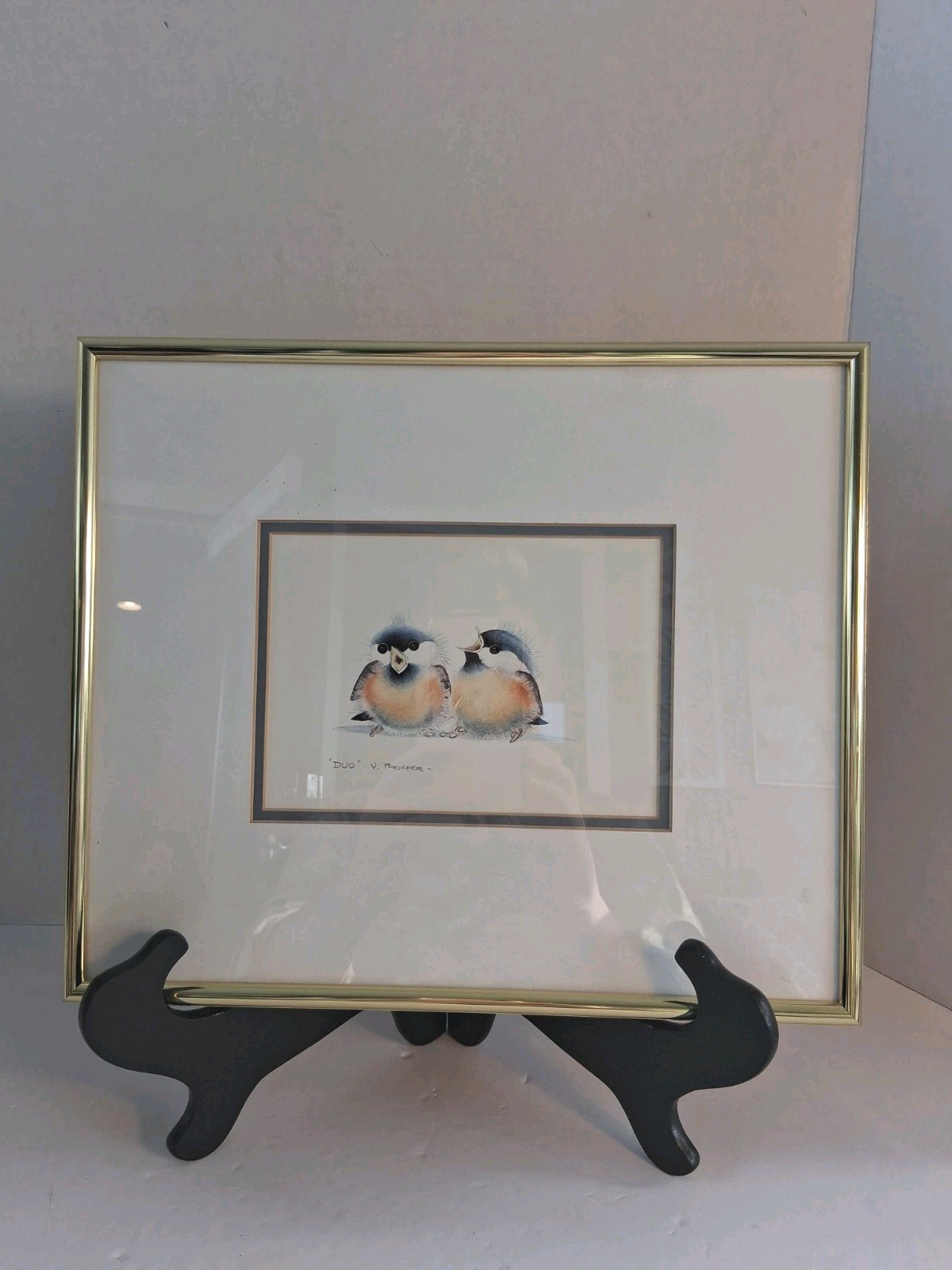 Vtg OOAK Watercolor Painting, Birds-Titled: 