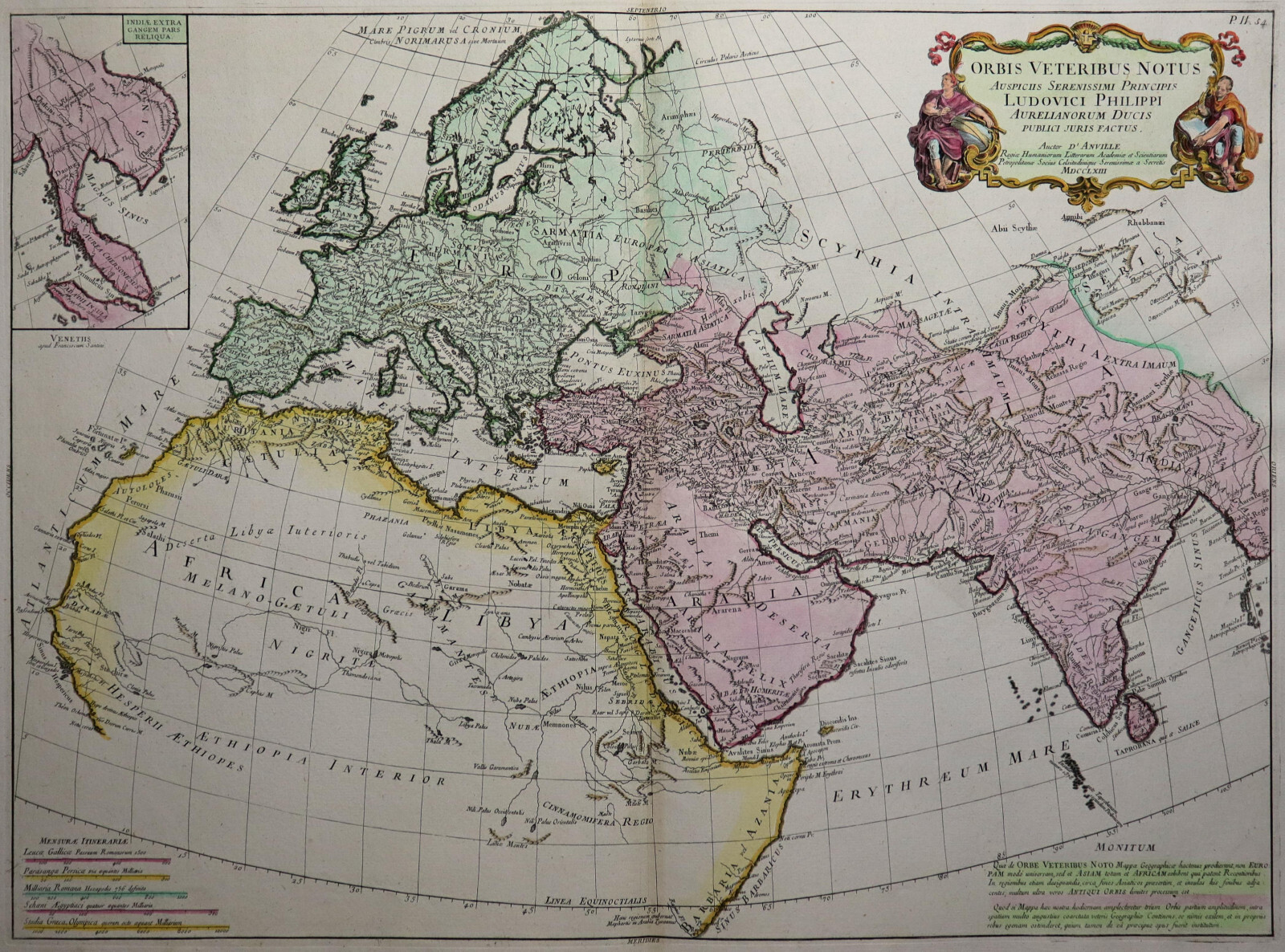Orbis Veteribus Notus - D\'Anville 1780 - Antique World - Original