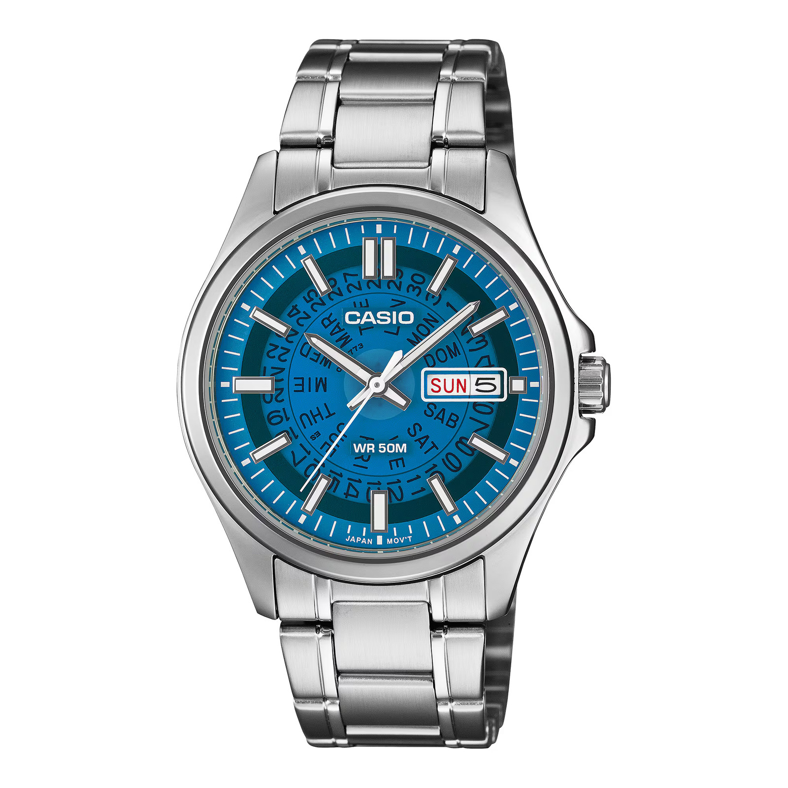 CASIO MTP-E740-2A2V BLUE STAINLESS STEEL NEW SKELETON MEN\'S WATCH CASIO MTP-E740-2A2V BLUE STAINLESS STEEL NEW SKELETON MEN\'S WATCH