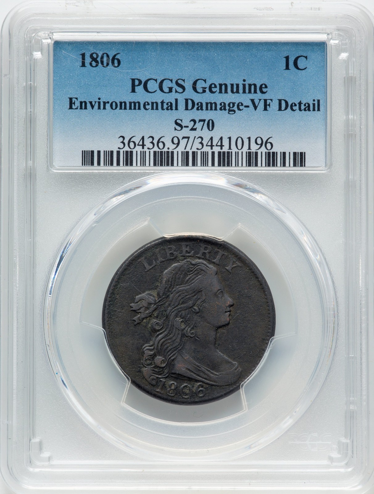 1806 Large Cent - PCGS VF Details - VERY ATTRACTIVE & RARE 1806 Large Cent - PCGS VF Details - VERY ATTRACTIVE & RARE