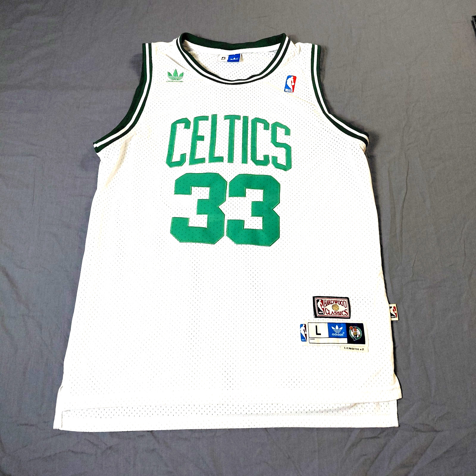 Adidas Hardwood Classics Larry Bird Boston Celtics Jersey Mens Large #33 White