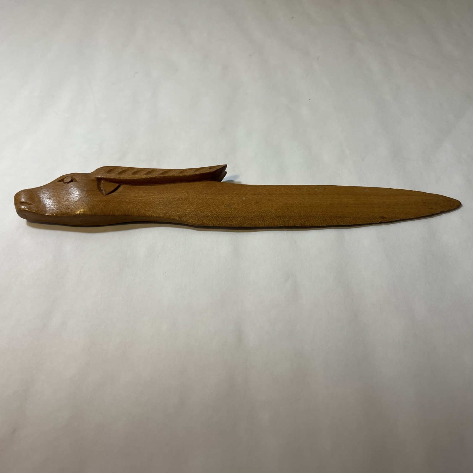 Vintage Hand-Carved Wooden Letter Opener Folk Art Vintage Hand-Carved Wooden Letter Opener Folk Art