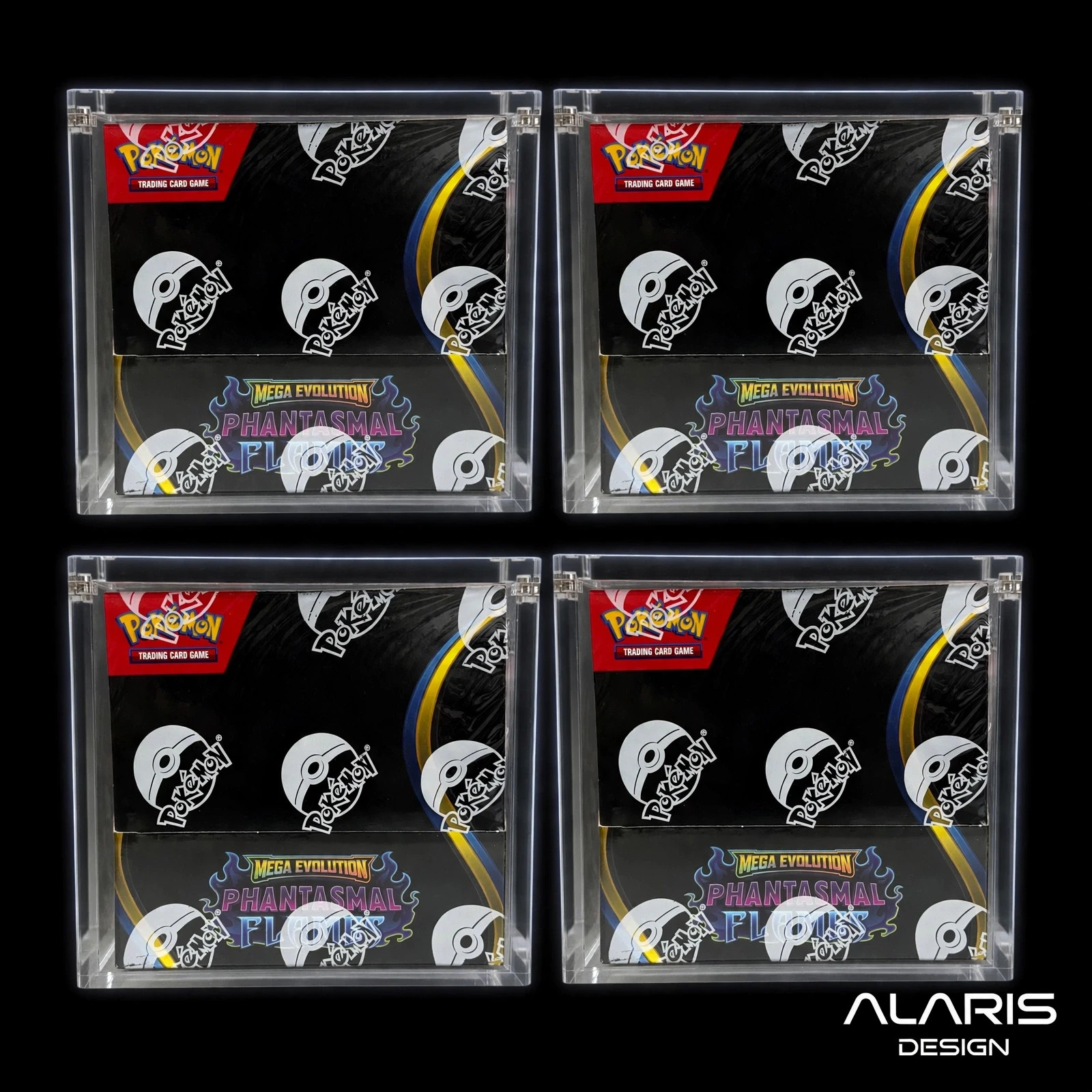 4x Pokemon Booster Box Premium Acrylic Cases magnetic UV protection