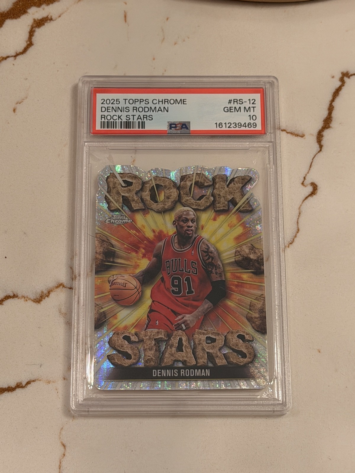 2025-26 Topps Chrome - Rock Stars Dennis Rodman - PSA 10 - MINT #RS-12 - Veteran