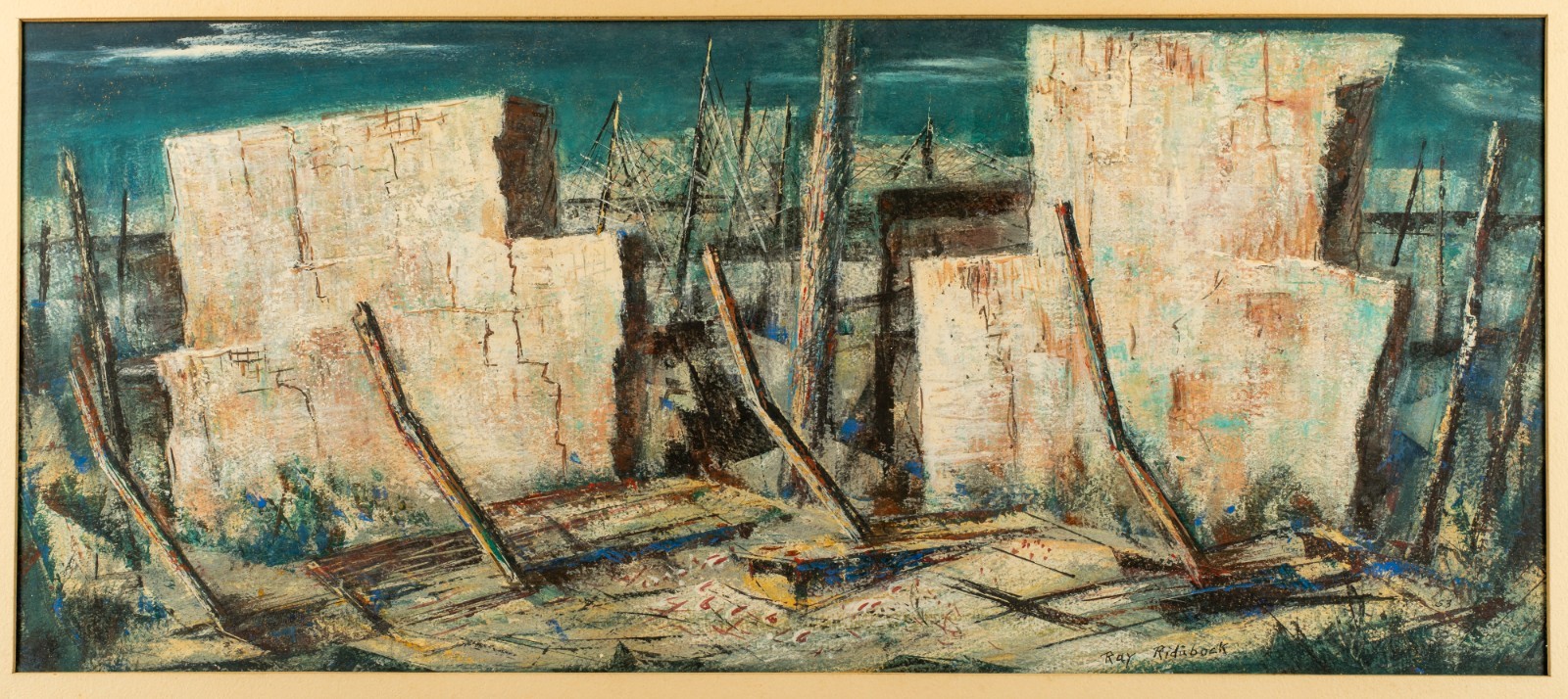 Ray Ridabock (1904-1970) Wreckage Across Landscape, c.1955 Ray Ridabock (1904-1970) Wreckage Across Landscape, c.1955