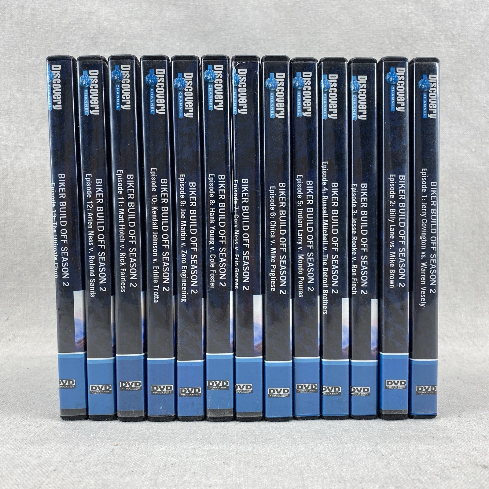 Biker Build Off Season 2 Discovery Channel - Complete Set 13 DVD Lot Biker Build Off Season 2 Discovery Channel - Complete Set 13 DVD Lot