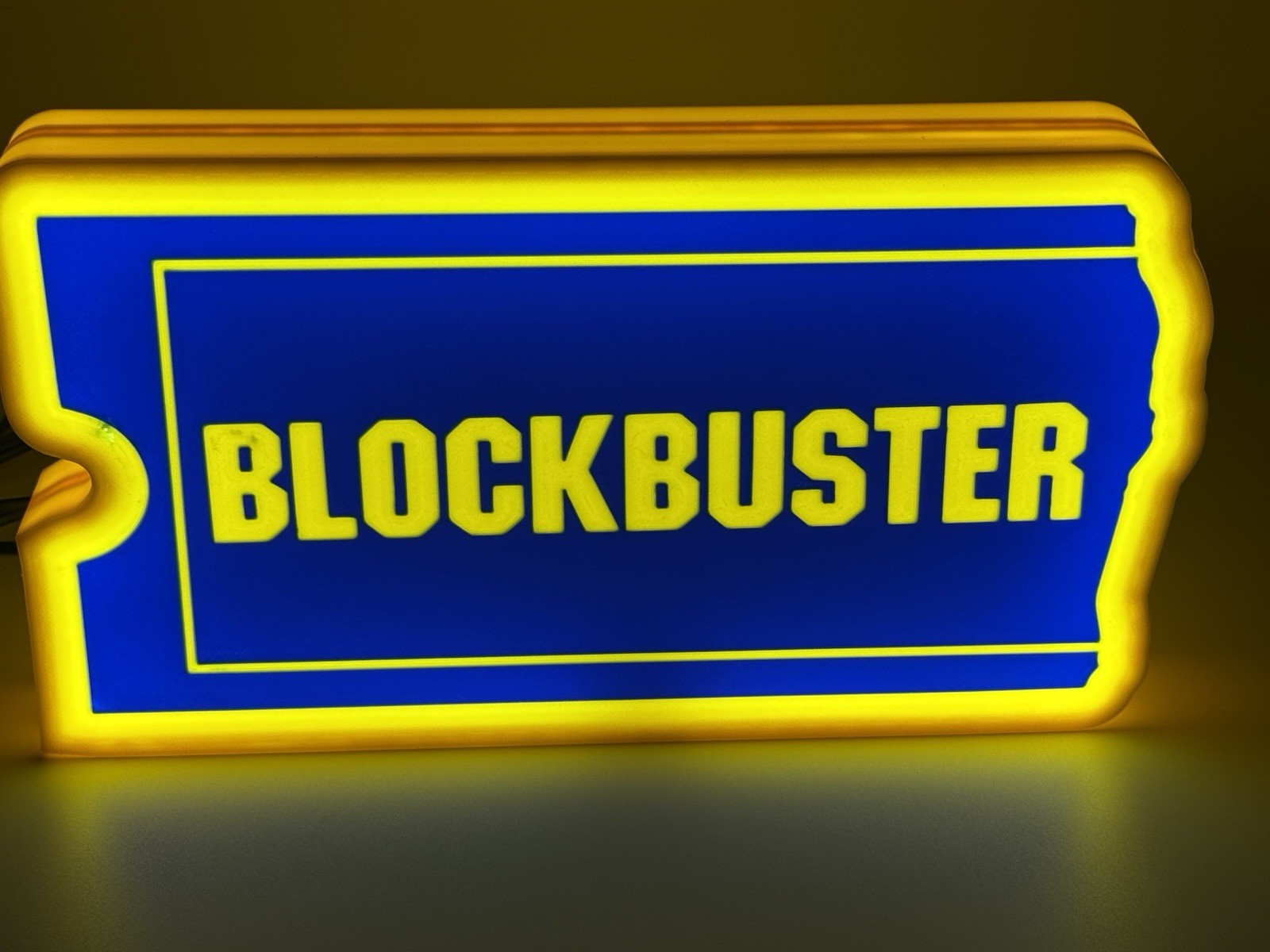 Light Up Blockbuster Video Decoration 3d Printed Sign Extra Large XL 9” Light Up Blockbuster Video Decoration 3d Printed Sign Extra Large XL 9”
