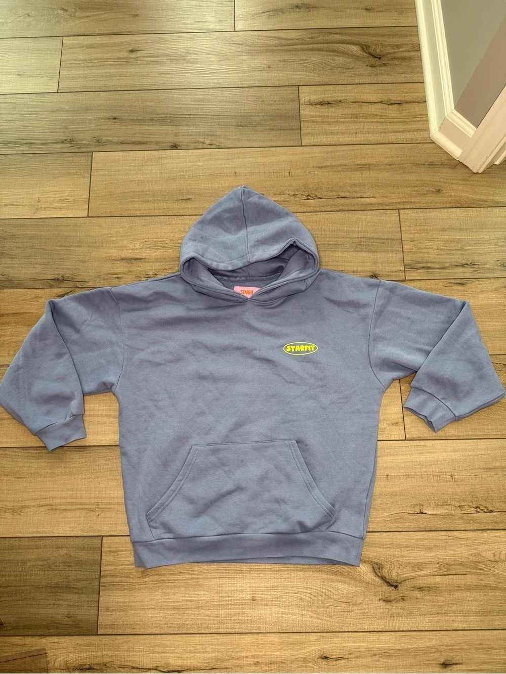 STARFIT NYC Oversized Graphic Hoodie Blue Gray Yellow Streetwear Small STARFIT NYC Oversized Graphic Hoodie Blue Gray Yellow Streetwear Small