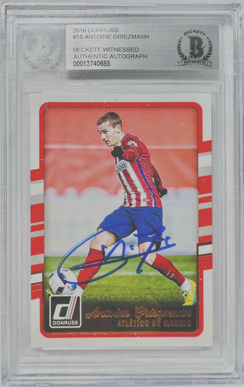 2016-17 Antoine Griezmann Panini Donruss Signed #15 BAS Beckett Witnessed