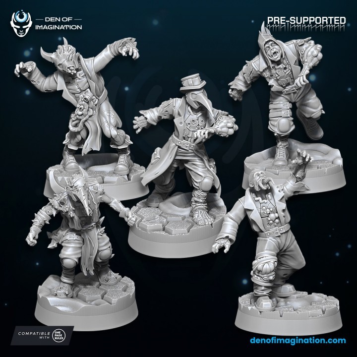 Chaos Plague Walkers 10 Pack | Customizable Resin Mutants | Grimdark 32mm