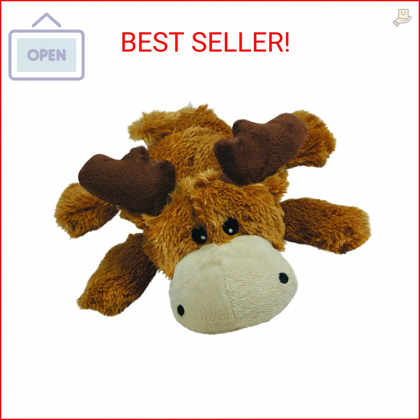 KONG Cozie Marvin Moose - Cute Dog Plush Toy for Indoor Play - Soft Chew Toy & S