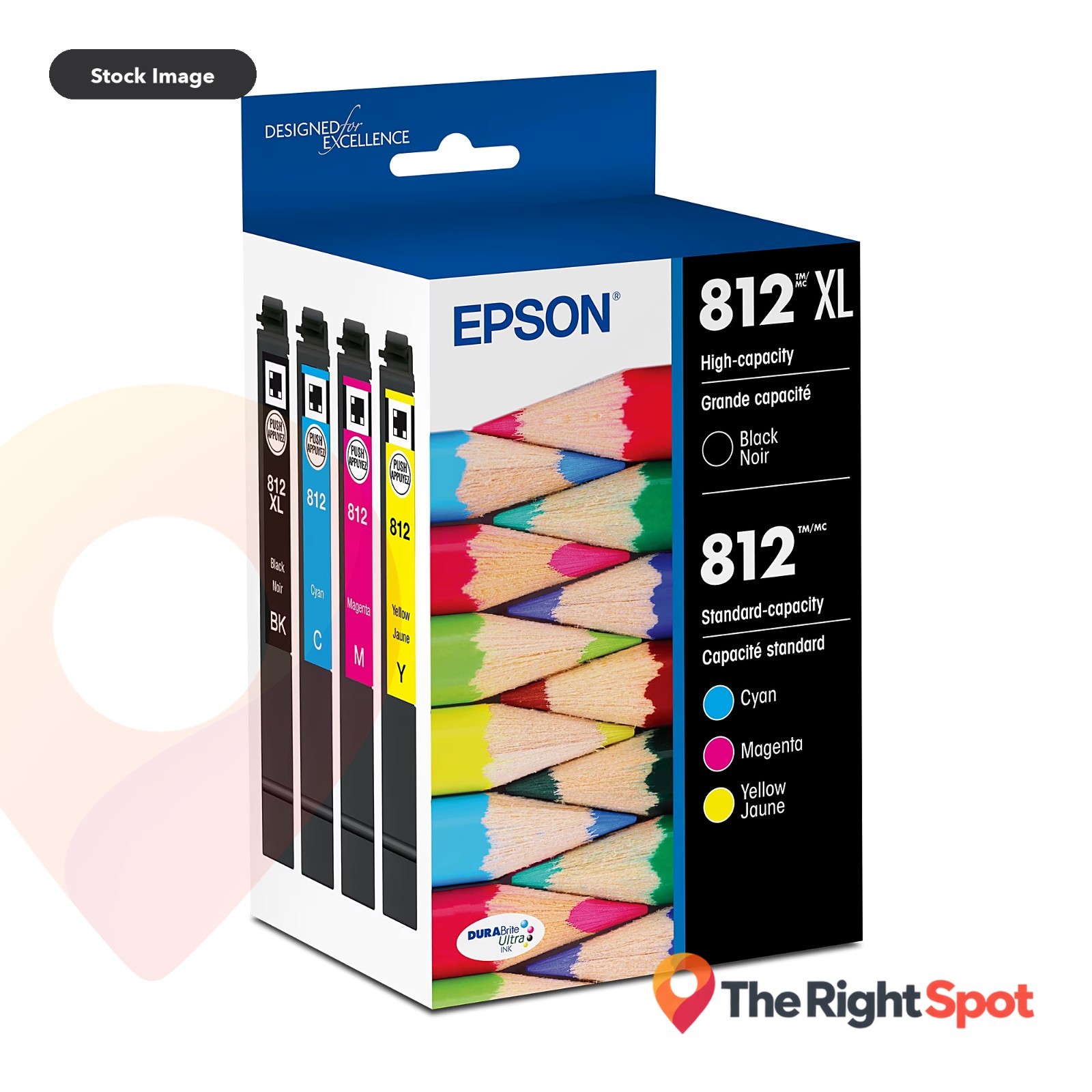 Epson 812XL Black 812 Cyan Magenta Yellow 4 Pack Genuine Ink WF-7820 WF-7840