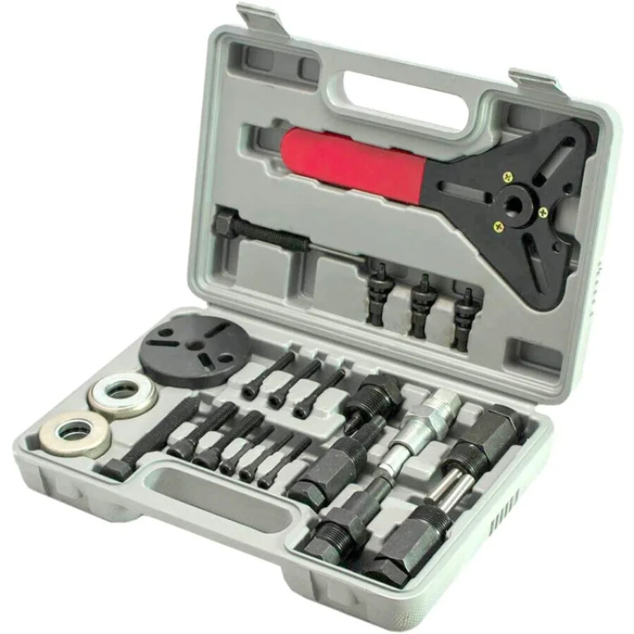 23pc A/C Deluxe Automotive Compressor Clutch Hub Remover Installer Puller Tool 23pc A/C Deluxe Automotive Compressor Clutch Hub Remover Installer Puller Tool