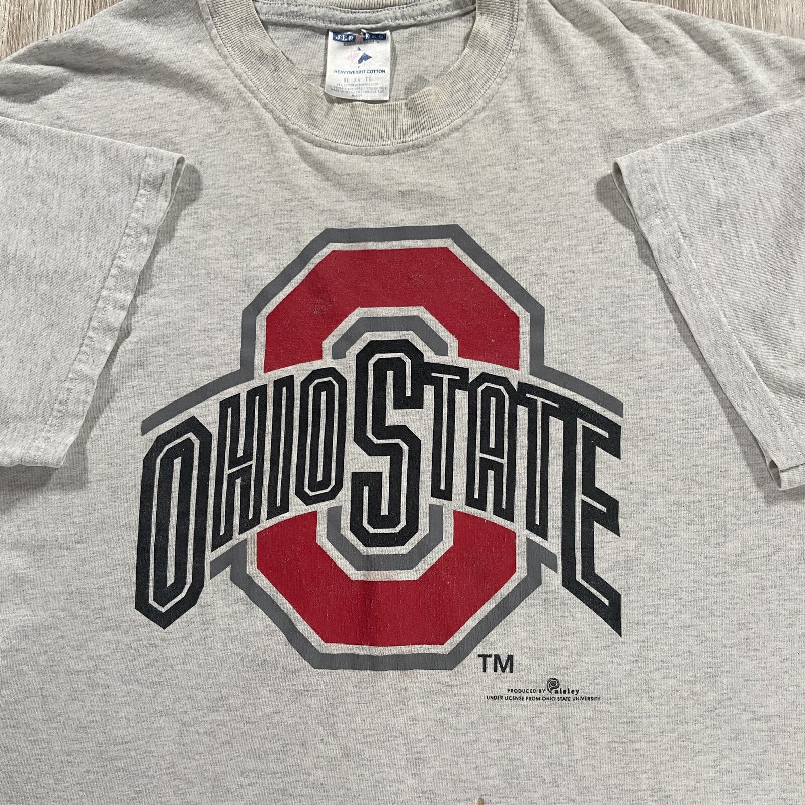 Vintage Ohio State Buckeyes T-Shirt Jerzees NCAA College Football Gray XL Vintage Ohio State Buckeyes T-Shirt Jerzees NCAA College Football Gray XL