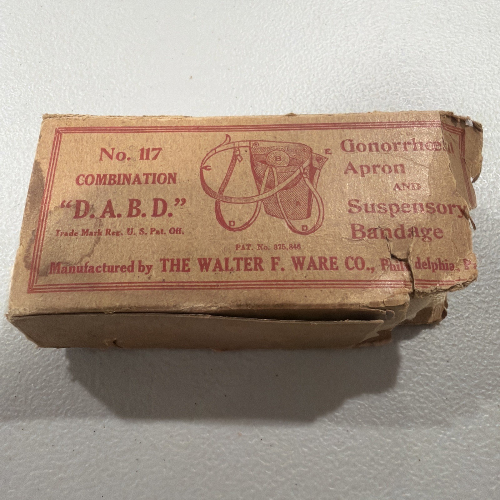 Antique Medical Quackery Box No. 117 Walter F Ware Co Pharmacy Ephemera, PA