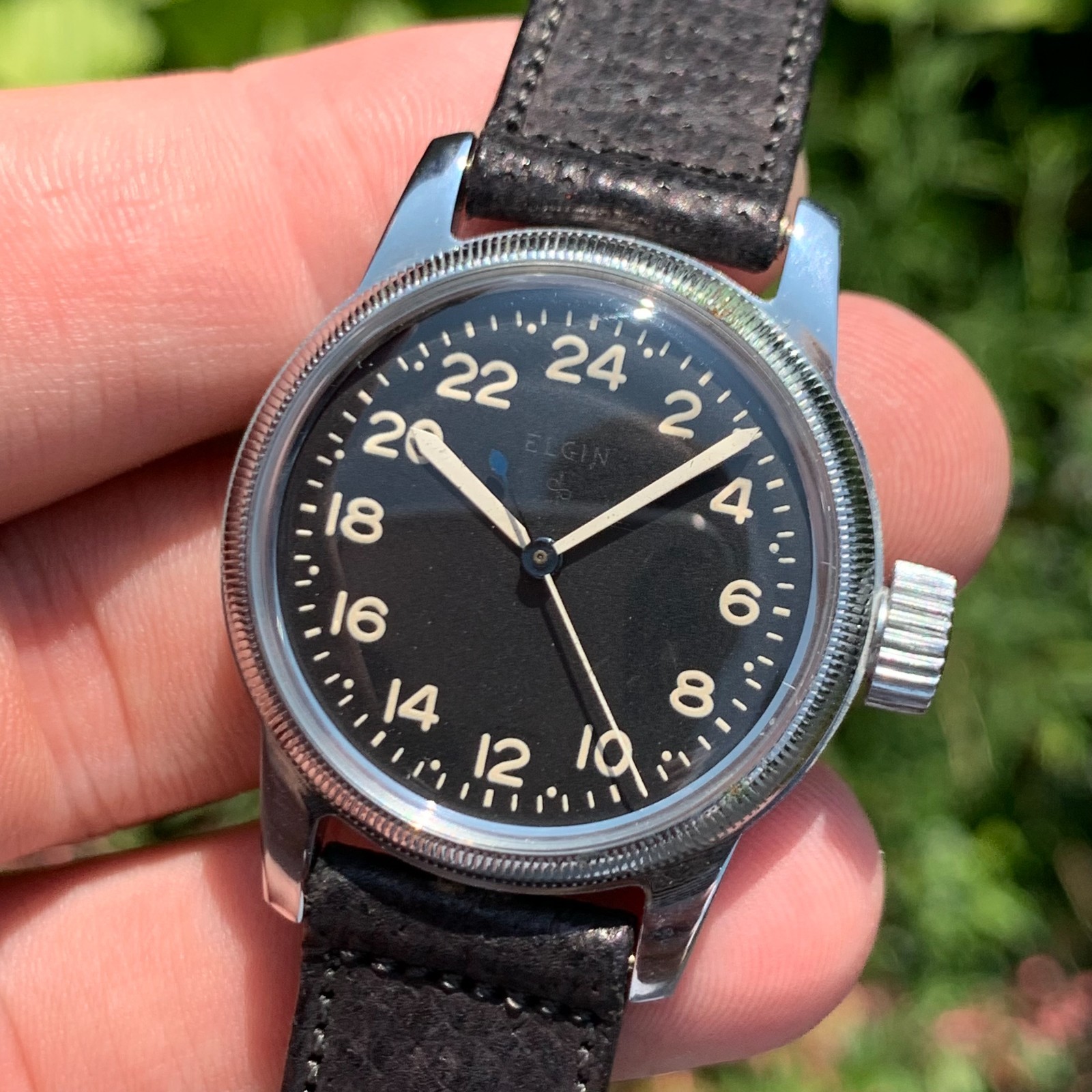 NOS 1951 Elgin Grade 647 True 24 Hour Military Wristwatch NOS 1951 Elgin Grade 647 True 24 Hour Military Wristwatch
