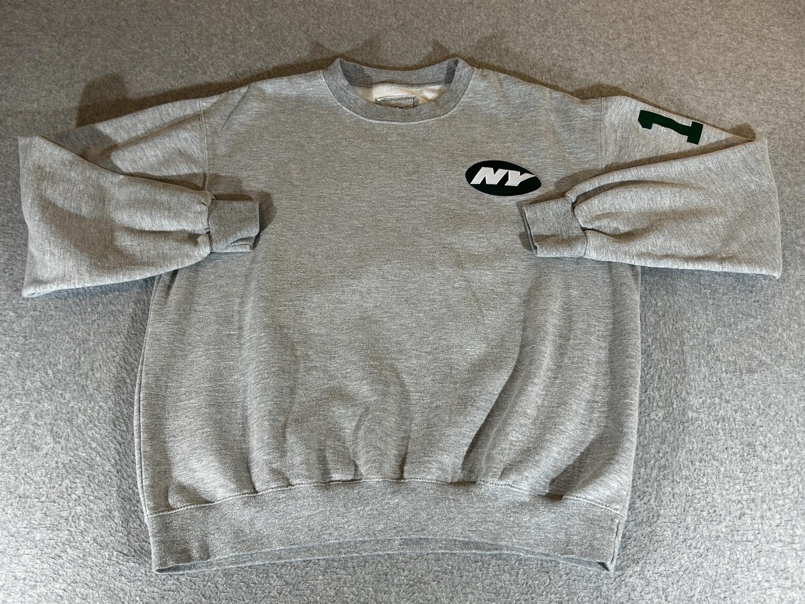 Vintage New York Jets Sweatshirt Mens Large Gray Namath 12 NFL football Crewneck