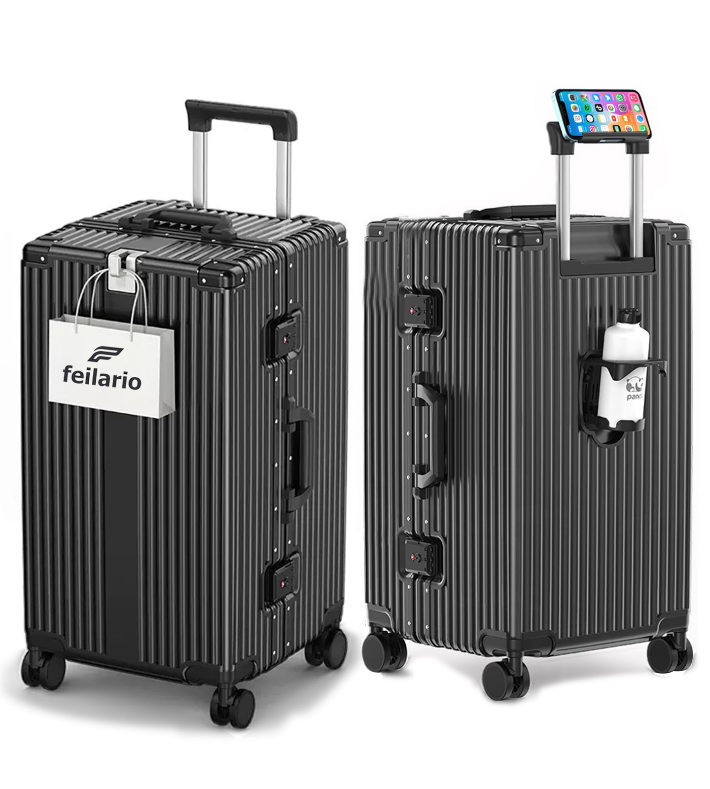 Super Large Aluminum Frame Checked Luggage Removable Wheels Zipperless Super Large Aluminum Frame Checked Luggage Removable Wheels Zipperless