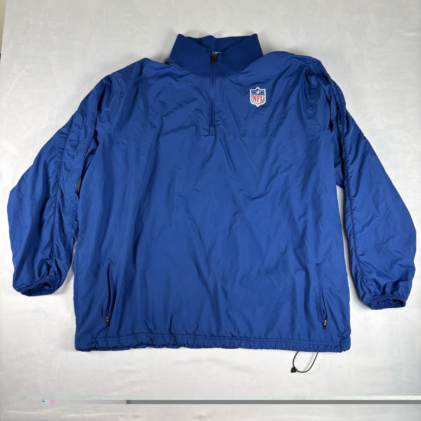 Nike NFL On Field Apparel 1/4 Zip Pullover Jacket Mens XXL Blue Windbreaker