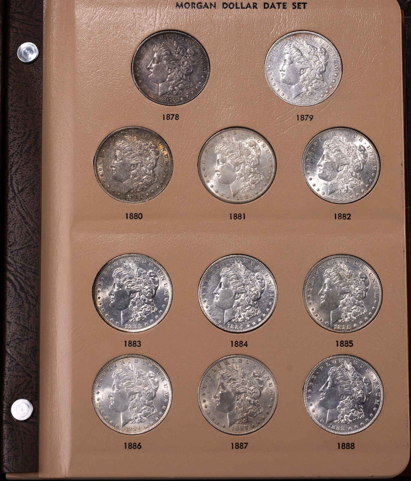 1878-1921 Complete High Grade Morgan Silver Dollar Date Set – 32 Coins in Dansco
