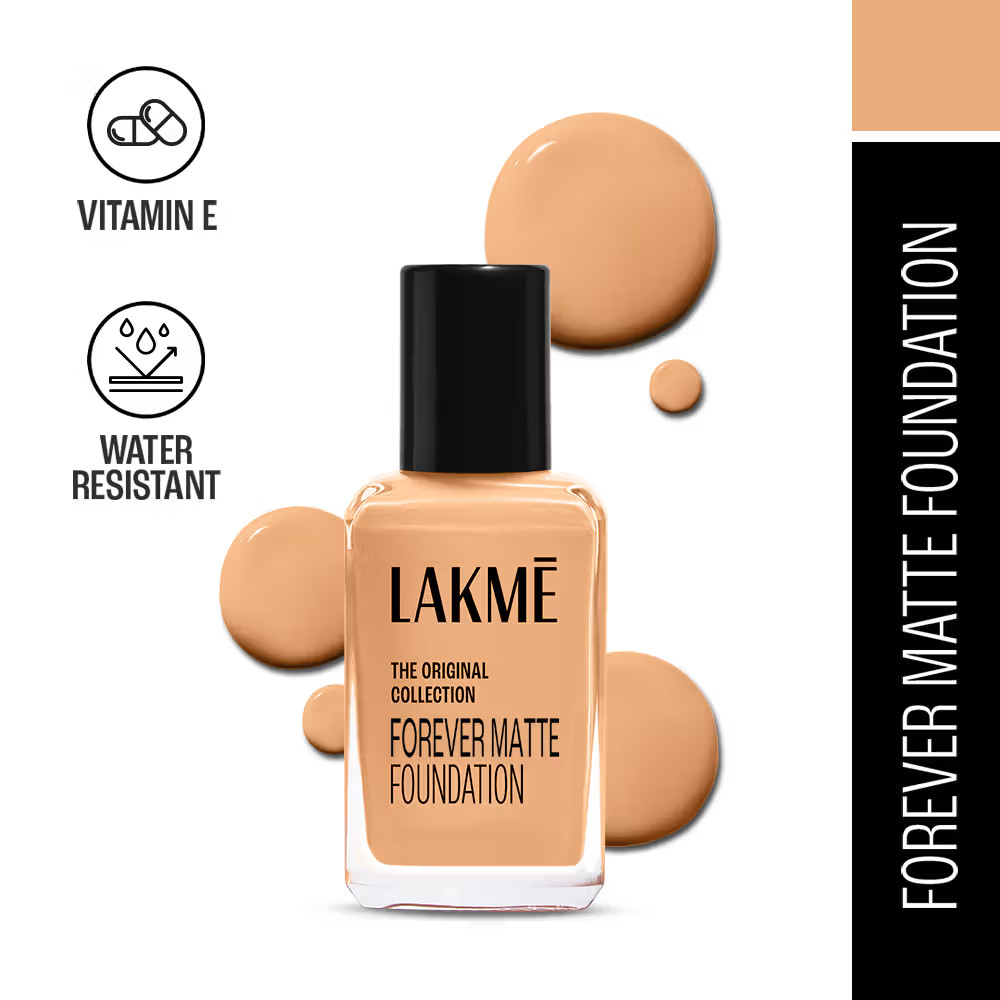 Lakme Forever Matte Foundation Superior Coverage, Vitamin E Multishade Lakme Forever Matte Foundation Superior Coverage, Vitamin E Multishade