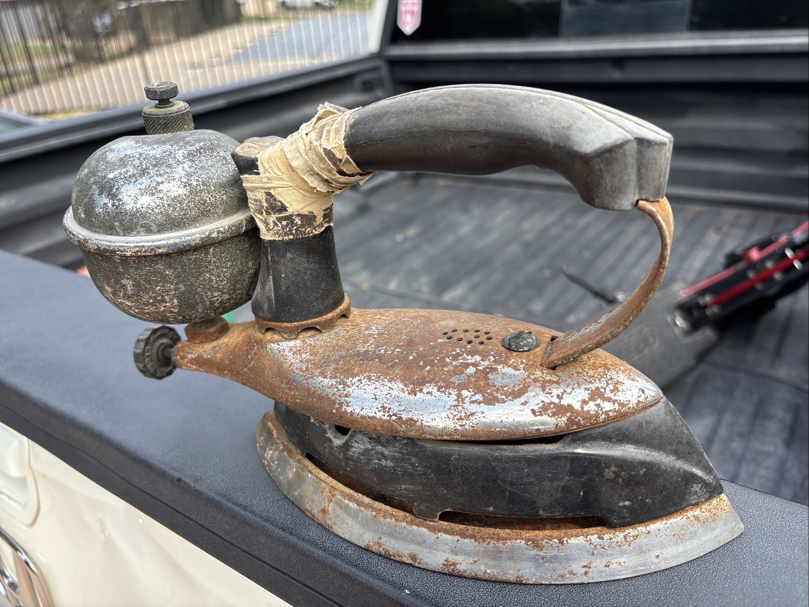Coleman Portable Gas Vintage Iron Antique Bronze Metal Brown Black Cordless