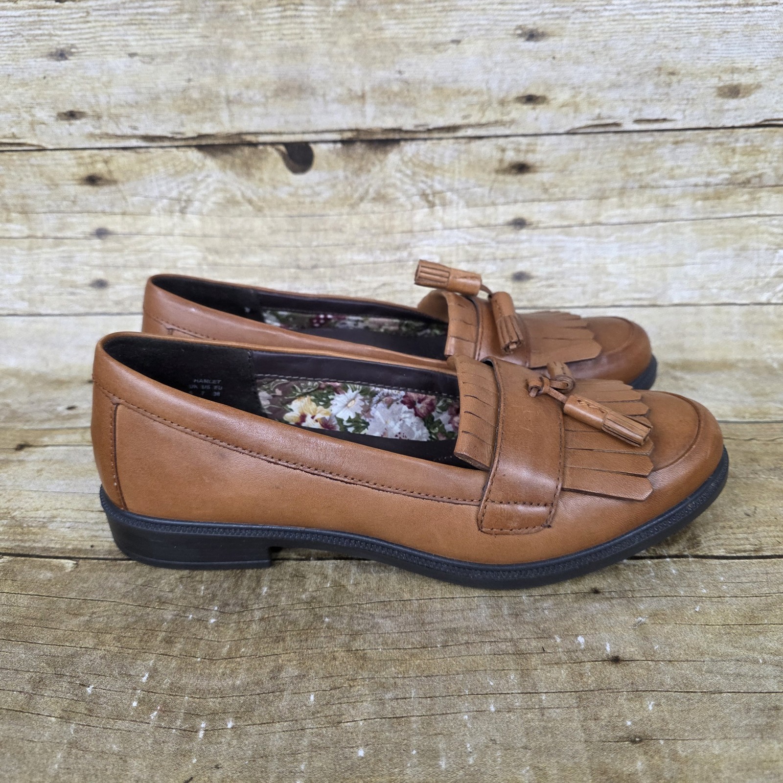 Hotter Hamlet Kiltie Tassel Loafers Womens Sz US 7 UK 5 EU 38 Brown Tan Leather 