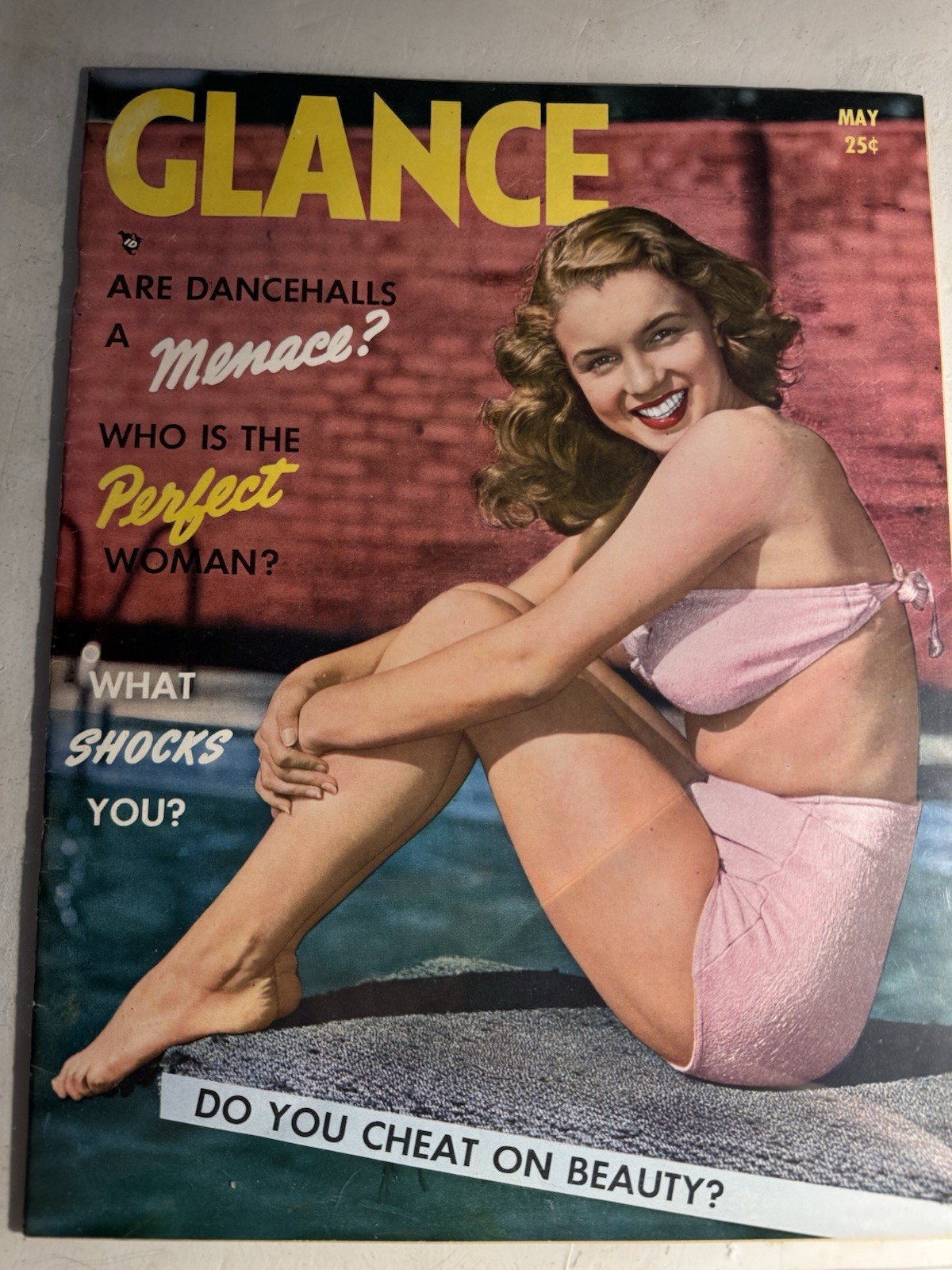 MARILYN MONROE - GLANCE 05/50 GREAT EARLY COLOR COVER LARGE MAGAZINE SUPER NICE