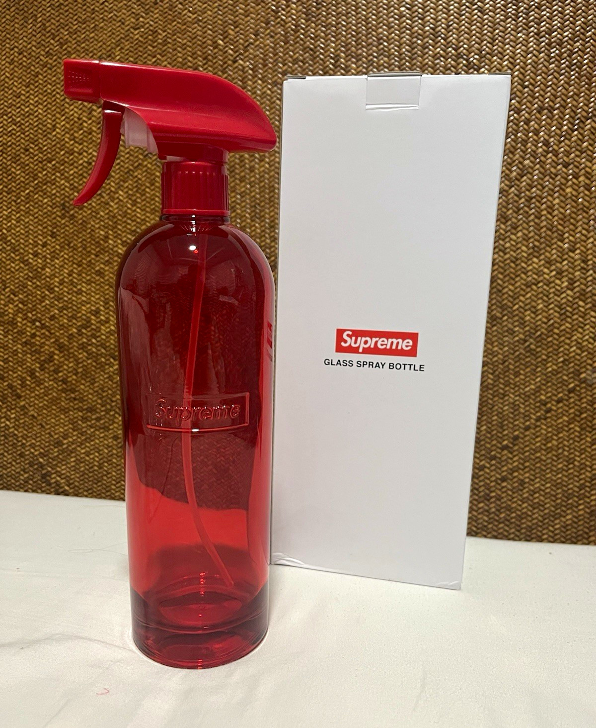 Supreme Glass Spray Bottle, Red, 16 oz Capacity, Refillable Sprayer, with Box