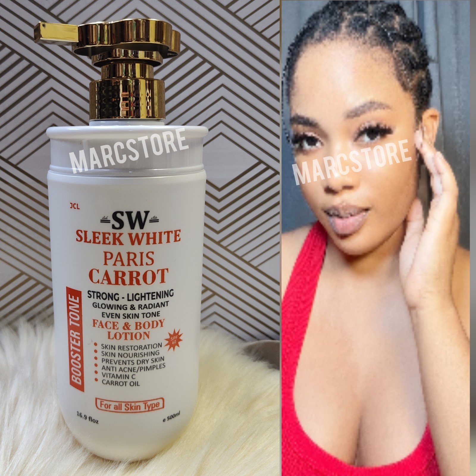 Sleek White Paris Carrot Radiant Whitening Body Lotion 500ml X 1 Bottle 👌 Sleek White Paris Carrot Radiant Whitening Body Lotion 500ml X 1 Bottle 👌