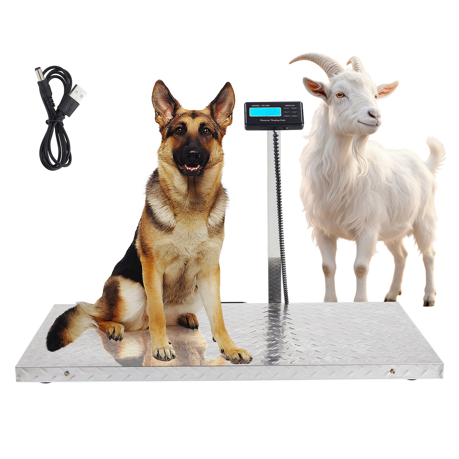 Livestock Scale 1100Lb Floor 0.2Lb Precision Stainless Steel Non Slip Platform