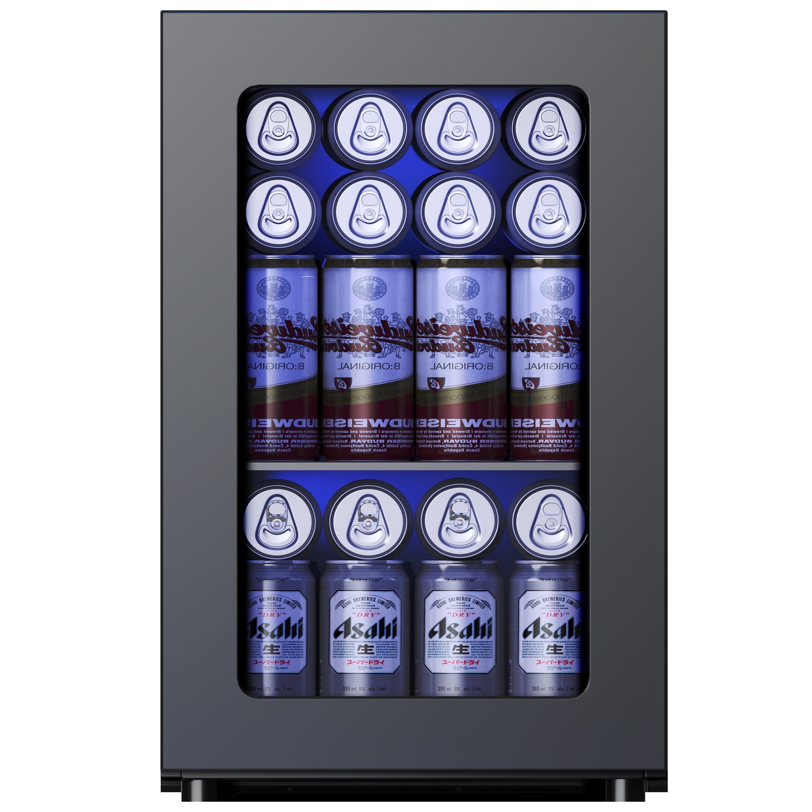 SIMZLIFE WC-6B Mini Beverage Refrigerator and Wine Cooler with Glass Door,
