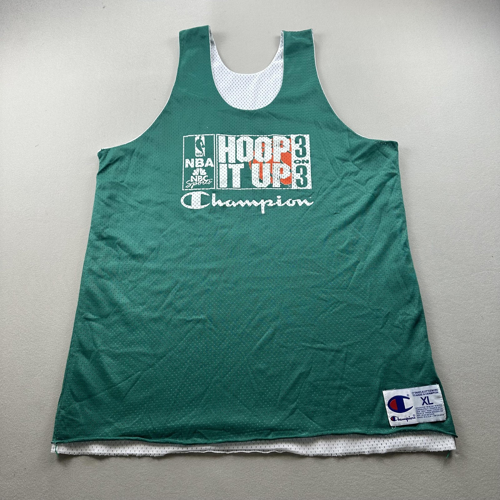 Vintage NBA Hoop It Up Jersey Mens XL Green Champion Reversible Basketball 90s
