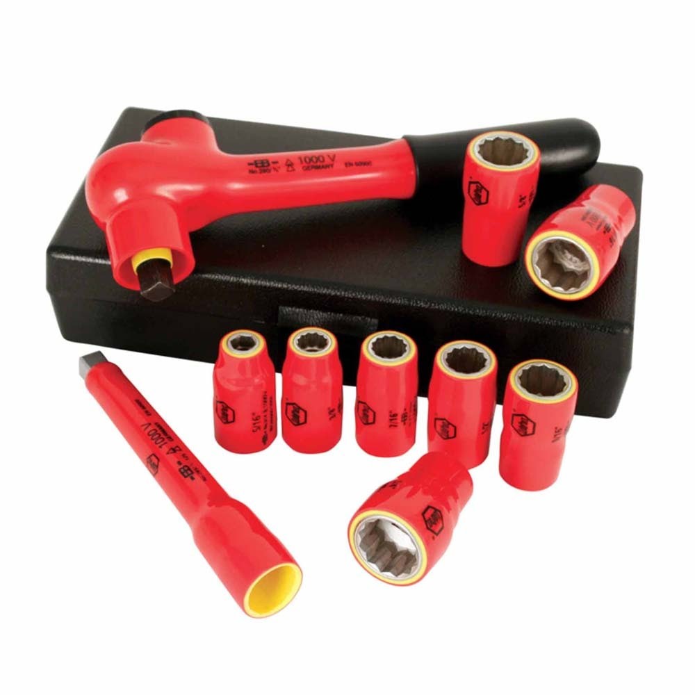 Wiha 31590 10 Piece Insulated Socket Set 3/8\