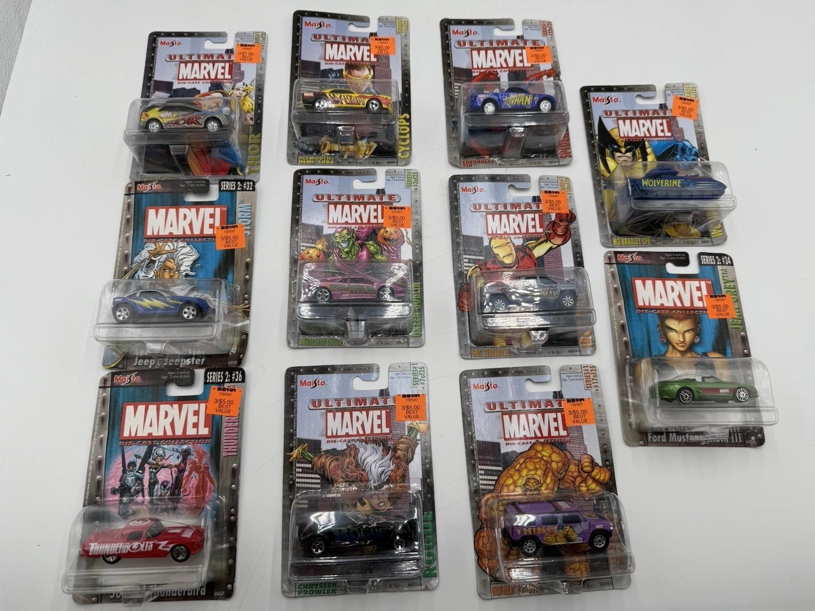 2002 MAISTO Ultimate MARVEL Diecast Cars Series 1 Lot 2002 MAISTO Ultimate MARVEL Diecast Cars Series 1 Lot