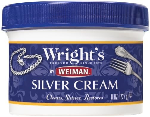 Wright\'S Silver Cleaner and Polish Cream, 8 Ounce, Gently Clean and Remove Tarn