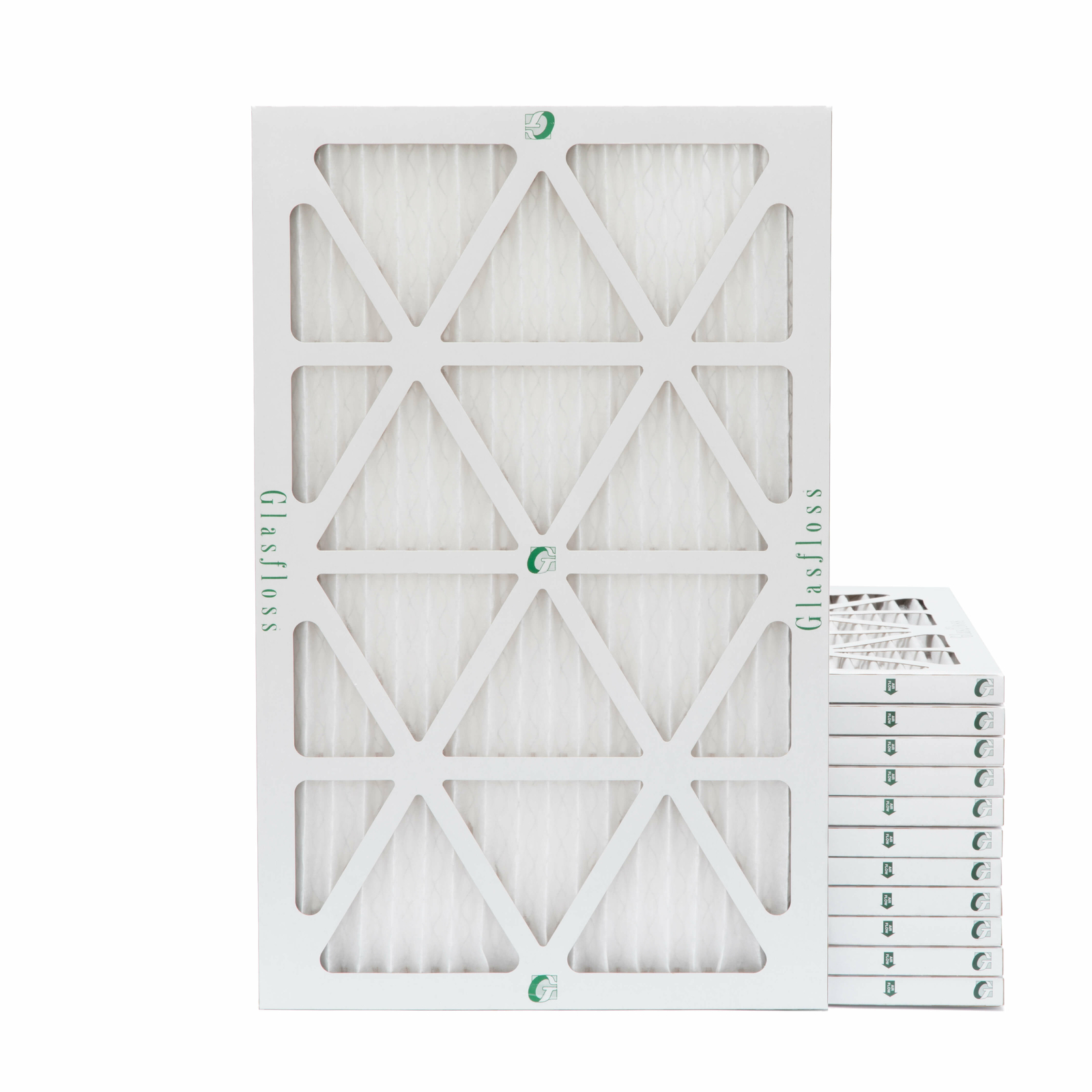 Glasfloss ZL 16x25x1 MERV 10 (FPR 7) Pleated HVAC Air Filters. Case of 12